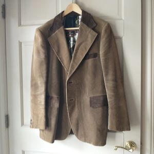 G/U Men's Tan Blazer with Brown Accents